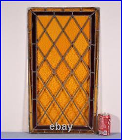 28 Tall Antique French Stained Glass Panel with Leaded Glass