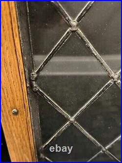 28 x10.5 Cottage Art English Leaded Diamond Glass Casement Window-Cabinet Door