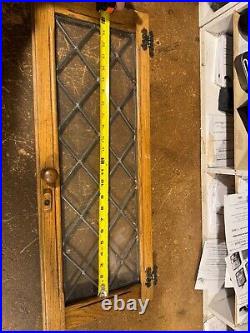 28 x10.5 Cottage Art English Leaded Diamond Glass Casement Window-Cabinet Door