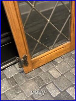 28 x10.5 Cottage Art English Leaded Diamond Glass Casement Window-Cabinet Door