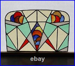 29 Wide Vintage French Art Deco Stained/Leaded Glass Panel 29 Wide Vintage French Art Deco Stained/Leaded Glass Panel
