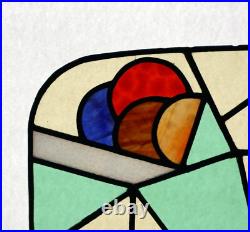 29 Wide Vintage French Art Deco Stained/Leaded Glass Panel 29 Wide Vintage French Art Deco Stained/Leaded Glass Panel