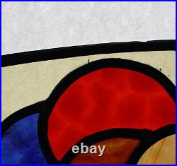 29 Wide Vintage French Art Deco Stained/Leaded Glass Panel 29 Wide Vintage French Art Deco Stained/Leaded Glass Panel