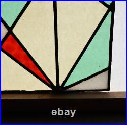 29 Wide Vintage French Art Deco Stained/Leaded Glass Panel 29 Wide Vintage French Art Deco Stained/Leaded Glass Panel