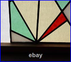 29 Wide Vintage French Art Deco Stained/Leaded Glass Panel 29 Wide Vintage French Art Deco Stained/Leaded Glass Panel