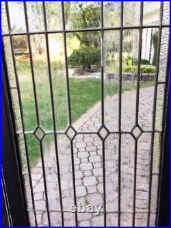2 Antique PAIR LEADED GLASS DOORS (FRENCH DOORS) 74 BY 25 EACH