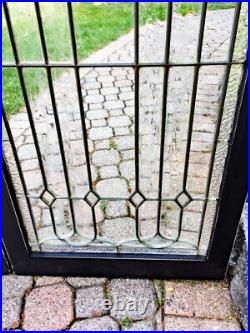 2 Antique PAIR LEADED GLASS DOORS (FRENCH DOORS) 74 BY 25 EACH