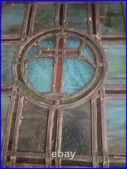 2 Antique Stained Glass Windows 19th Century