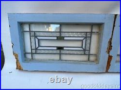 2 Antique Stained Leaded Glass Transom Window 23 x 14 Circa 1925