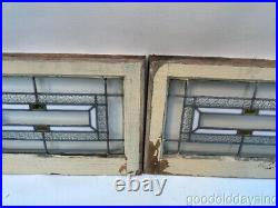 2 Antique Stained Leaded Glass Transom Window 23 x 14 Circa 1925