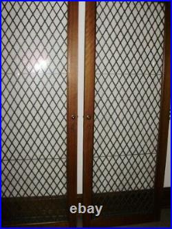2 Matching Antique Leaded Glass Cabinet Doors Or Windows 27 X 74 each