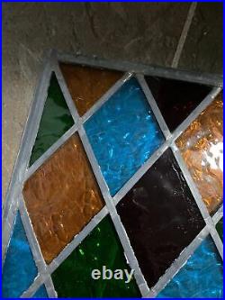 2 Old Stained Glass Window Panels 10 3/4 X 11 1/4
