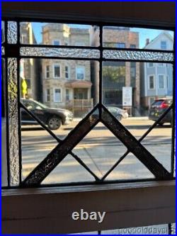 2 Small Antique Stained Leaded Glass Transom Window 24 x 18 Circa 1925