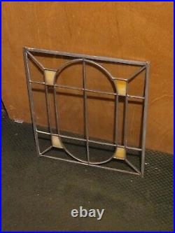 2 Vintage Stained Glass Panel Real Leaded Frame Old 16 x 23 1/2 & (16 x 18)