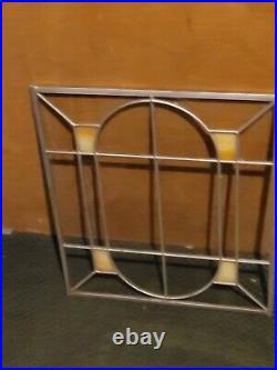 2 Vintage Stained Glass Panel Real Leaded Frame Old 16 x 23 1/2 & (16 x 18)