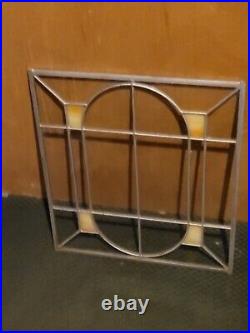 2 Vintage Stained Glass Panel Real Leaded Frame Old 16 x 23 1/2 & (16 x 18)