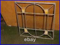 2 Vintage Stained Glass Panel Real Leaded Frame Old 16 x 23 1/2 & (16 x 18)
