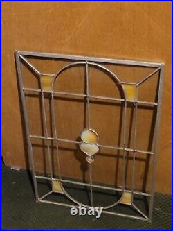 2 Vintage Stained Glass Panel Real Leaded Frame Old 16 x 23 1/2 & (16 x 18)