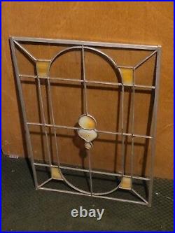 2 Vintage Stained Glass Panel Real Leaded Frame Old 16 x 23 1/2 & (16 x 18)