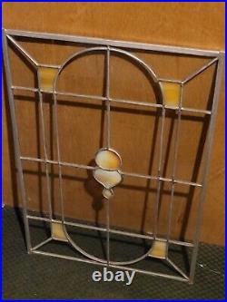 2 Vintage Stained Glass Panel Real Leaded Frame Old 16 x 23 1/2 & (16 x 18)