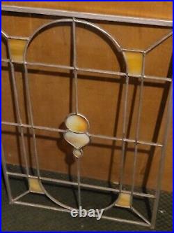 2 Vintage Stained Glass Panel Real Leaded Frame Old 16 x 23 1/2 & (16 x 18)