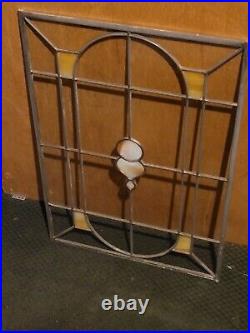2 Vintage Stained Glass Panel Real Leaded Frame Old 16 x 23 1/2 & (16 x 18)