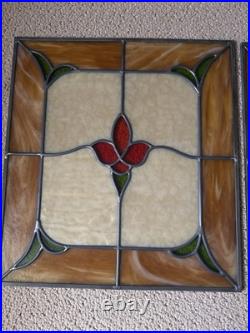 2 Vintage Stained Glass Windows Heavy Duty