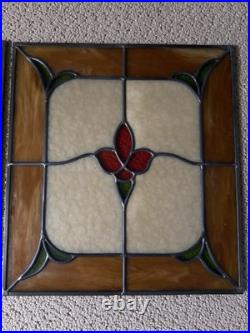 2 Vintage Stained Glass Windows Heavy Duty