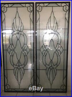 2 beautiful leaded beveled decorative glass panels Thermopane Windows Pick Up