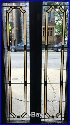2 of 10 1920's Stained Leaded Glass Doors / Windows 47 by 13 Transom