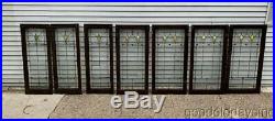 2 of 3 Antique Chicago Stained Leaded Glass Windows / Door 42 x 17