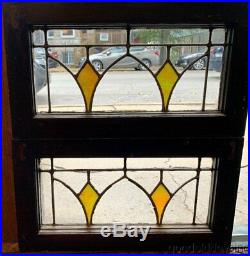 2 of 4 Antique Chicago Stained Leaded Glass Transom Windows 22 x 12