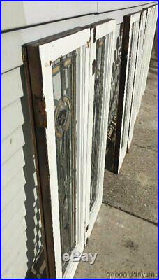 2 of 8 Antique Chicago Stained Leaded Glass Windows / Doors Circa 1925