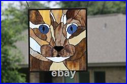 30% off-Purrrfect Stained Glass Window Panel, 20 3/4 x 18 3/4
