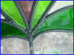 335C English Arts & Craft Leaded Stain-Glass Window 23 1/2 X 17 7/8 0 S&H Added