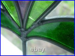 335C English Arts & Craft Leaded Stain-Glass Window 23 1/2 X 17 7/8 0 S&H Added