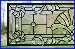 36 x 12 Handcrafted stained glass Clear Beveled window panel
