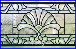 36 x 12 Handcrafted stained glass Clear Beveled window panel