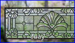 36 x 12 Handcrafted stained glass Clear Beveled window panel