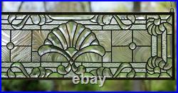 36 x 12 Handcrafted stained glass Clear Beveled window panel