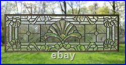 36 x 12 Handcrafted stained glass Clear Beveled window panel