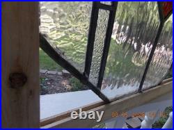 372A Old Reframed Pretty English Leaded Stain Glass Window 23 1/4 X 21 1/4 0 S&H