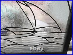 3 Sailboats Sail Into Sun Leaded Frosted And Waved Glass Window Panel Suncather