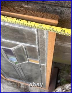 (4)Antique/Vintage Leaded Stain Glass Arrow Windows/Cabinet Doors 27.5x 13.5