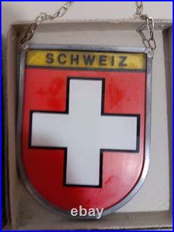 5-Vintage 1960s Swiss Stained Glass Coat of Arms Bern Switzerland Canton Berne