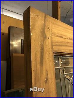 8 Ft Raw Walnut and Clear Leaded Glass Window New Old Stock Wood Peg Door