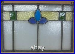 ABSTRACT OLD ENGLISH LEADED STAINED GLASS WINDOW Unframed w Hooks 15.25 X 10.5