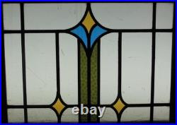 ABSTRACT OLD ENGLISH LEADED STAINED GLASS WINDOW Unframed w Hooks 18 X 14.25