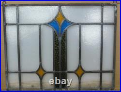ABSTRACT OLD ENGLISH LEADED STAINED GLASS WINDOW Unframed w Hooks 18 X 14.25
