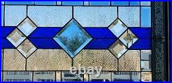 AMAZING Cobalt Beveled Stained Glass Window Panel -HMD 26 x 16.5
